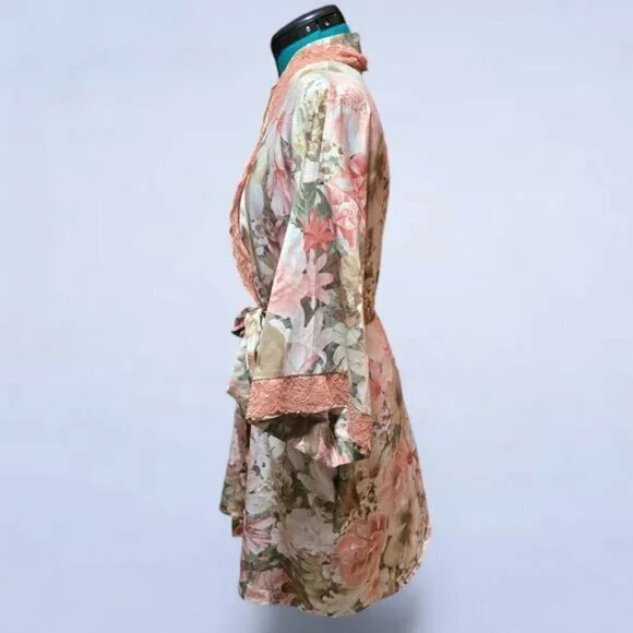 La Vie En Rose Textured Satin Robe - Size Small - Picture 2 of 6